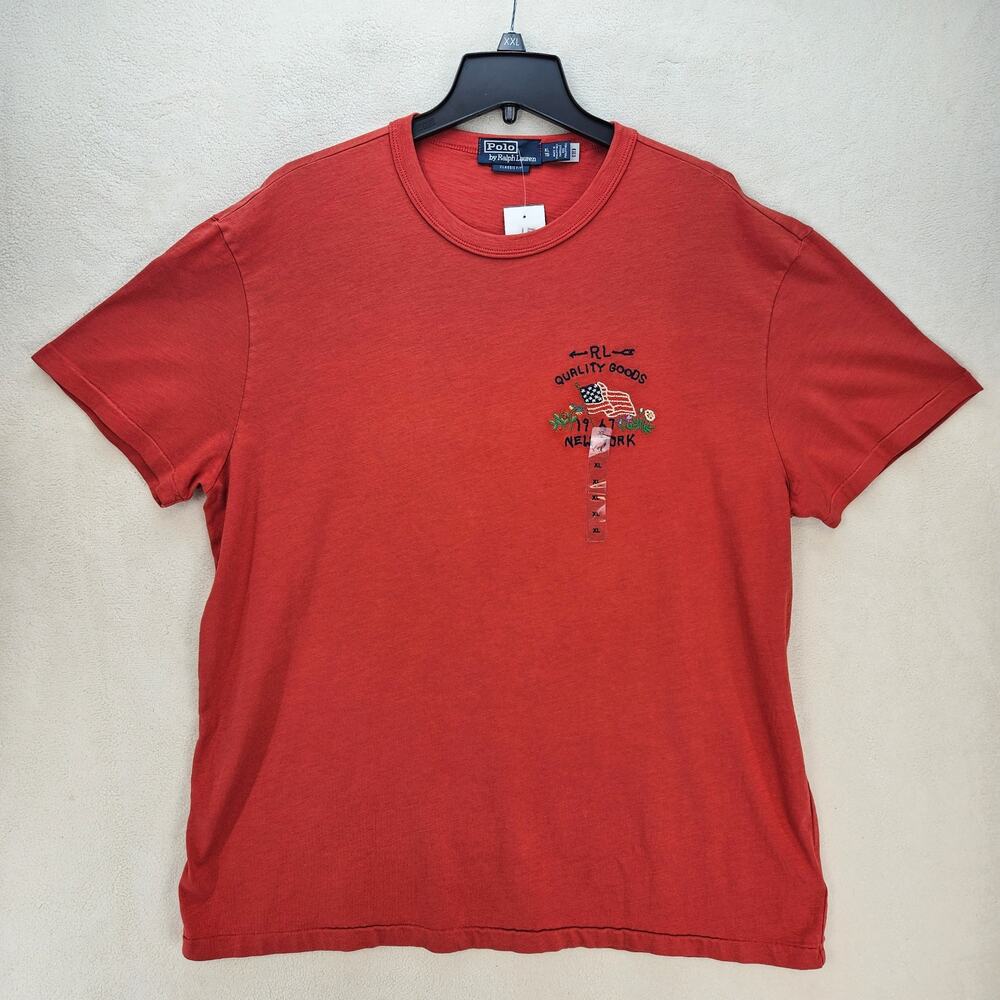 POLO RALPH LAUREN MENS SIZE XL CLASSIC FIT VINTAGE AMERICAN FLAG 1967 NEW YORK